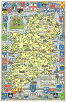 1969 Bullock Pictorial Historical Map of Ireland