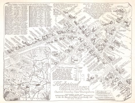 1976 Dustin Pictorial Map of Sandwich, New Hampshire