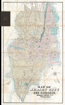 1886 Dripps Map of Hoboken and Jersey City, New Jersey