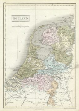 1851 Black Map of Holland