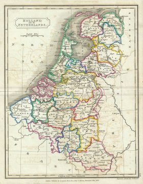 1822 Butler Map of Holland (Netherlands) and Belgium
