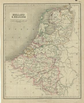 1845 Chambers Map of Holland and Belgium