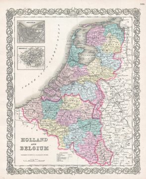 1857 Colton Map of Holland and Belgium
