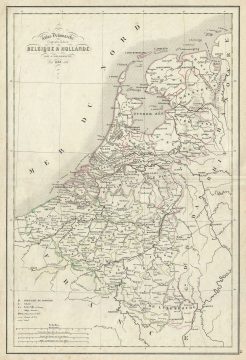 1850 Delamarche Map of Holland and Belgium