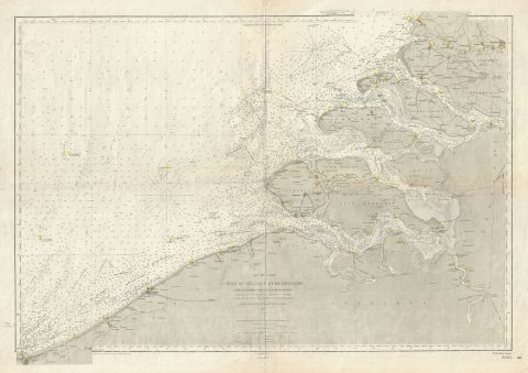 1887 Depot de la Marine Map or Nautical Chart of Belgium and Holland