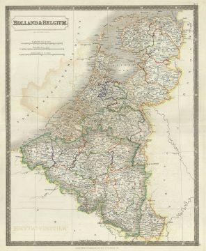 1835 Hall Map of Holland and Belgium