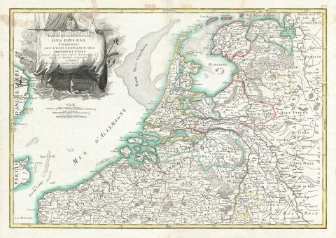 1783 Janvier Map of Holland and Belgium