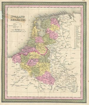 1849 Mitchell Map of Holland and Belgium