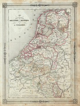 1852 Vuillemin Map of Holland and Belgium