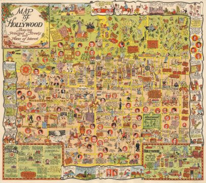 1928 Godwin Pictorial Map of Hollywood and Environs