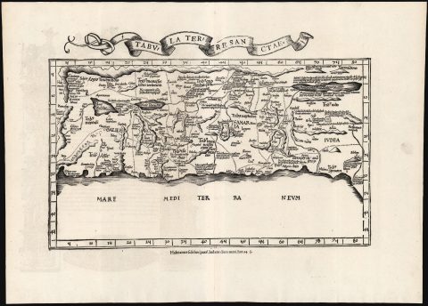1535 Fries / Sanuto-Vesconte Map of the Holy Land - Medieval Mapping of the Levant