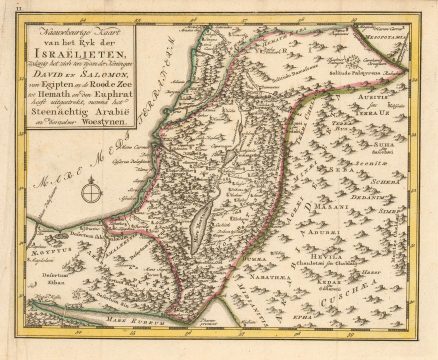 1780 Schley Map of the Holy Land during the Regins of Kings David and Solomon