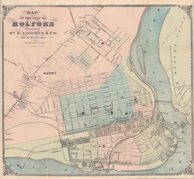 1871 Loomis City Plan or Map of Holyoke, Massachusetts