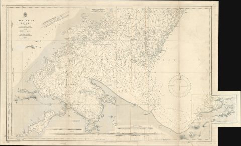 1899 British Admiralty Nautical Chart of the Gulf of Honduras (Guatemala, Belize)
