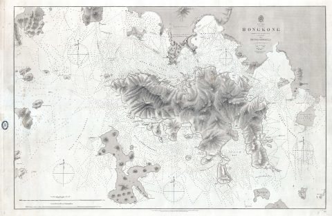 1864 Belcher Nautical Map of Hong Kong Island