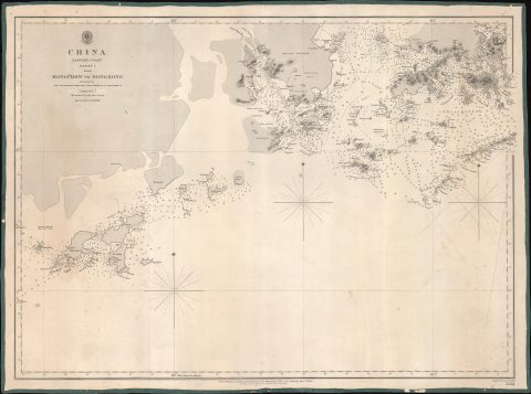 1853 Belcher / Ross Admiralty Chart of Mouth of the Pearl River, Macao, Hong Kong