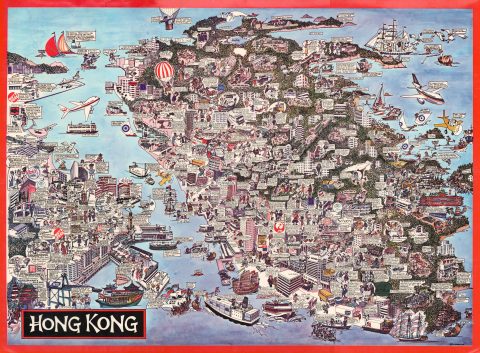 1980 Briggs Pictorial View of Hong Kong and Kowloon