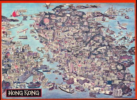 1980 Briggs Pictorial View of Hong Kong and Kowloon