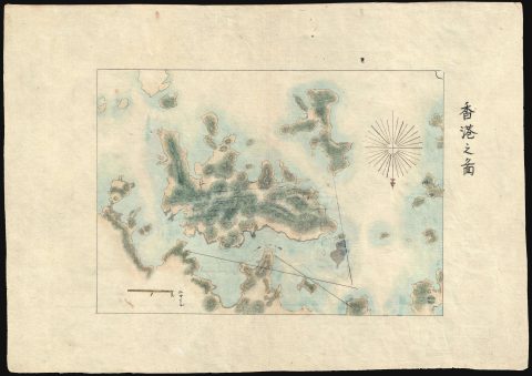 1874 Sudo Manuscript Map of Hong Kong