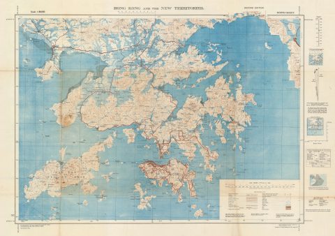 1945 General Staff War Office Map of Hong Kong, Kowloon, New Territories