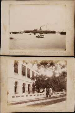 1890 Photographs of Steamship and Foreign Estate on Shamian, Canton (Guangzhou), China
