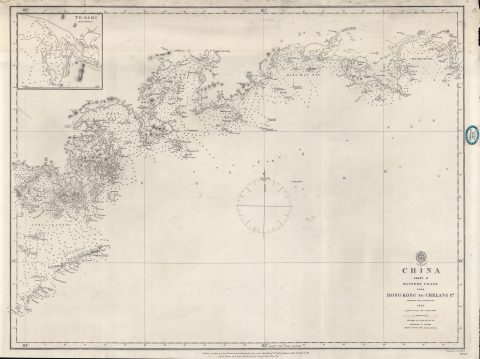 1861 Collinson Admiralty Chart or Map of Hong Kong and Vicinity