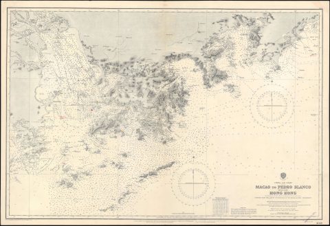 1929 Admiralty Nautical Chart or Map of Hong Kong