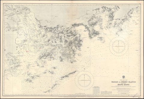 1929 Admiralty Nautical Chart or Map of Hong Kong