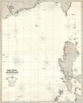 1872 Imray Blueback Map of Hong Kong, Taiwan, and the Philippines