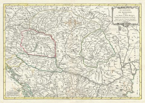 1783 Janvier Map of Hungary, Romania, Transylvania, Moldova, Croatia and Bosnia