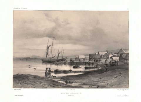 1841 Lauvergne View of Honolulu, Hawaii