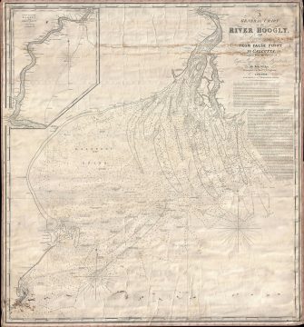 1850 Walker Map of the Hooghly River Delta, India
