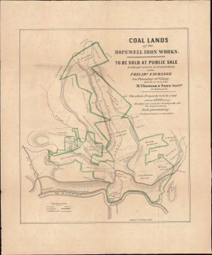1853 Kollner Map of Hopewell, Pennsylvania Coal Deposits w/ Manuscript Annotations