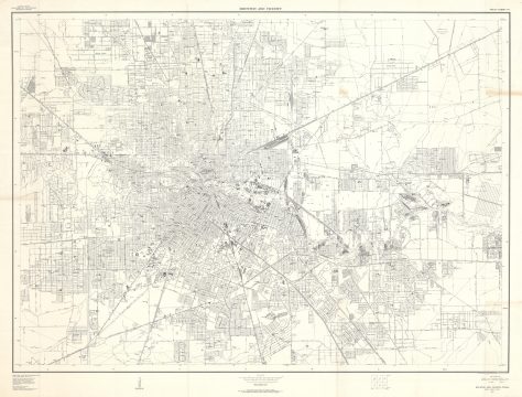 1957 U.S. Geological Survey City Map or Plan of Houston, Texas