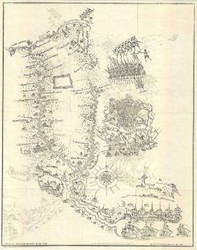 1860 Valentine Map the Hudson Valley, New York
