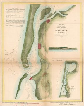 1851 U.S. Coast Survey Chart or Map of Humboldt Bay, California