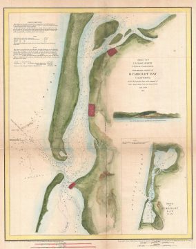 1851 U.S. Coast Survey Chart or Map of Humboldt Bay, California