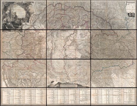 1806 Lipszky Wall (Case) Map of Hungary (includes Balkans, Ukraine)