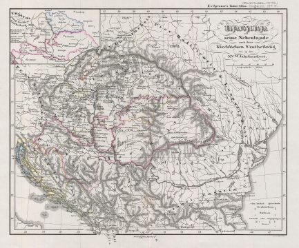 1854 Spruner Map of Hungary with ecclasiastical divisions