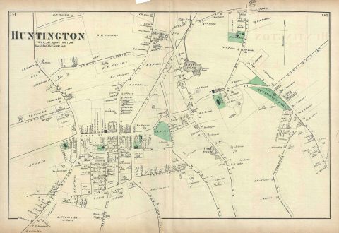 1873 Beers Map of the town of Huntington, Long Island, New York