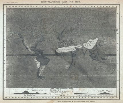 1852 Meyer Hydrology Map of the World