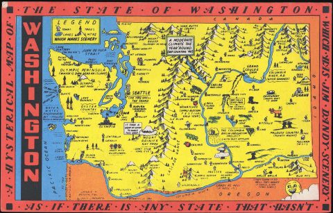 1948 Jolly Lindgren Pictorial Map of Washington State