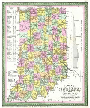 1850 Cowperthwait - Mitchell Map of Indiana