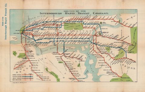 1925 Ohman and Interborough Rapid Transit Map of New York City Subway