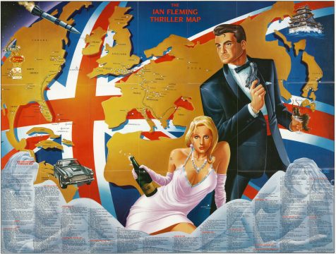 1987 Zeleznik Map of James Bond's Travels in Ian Fleming's Novels