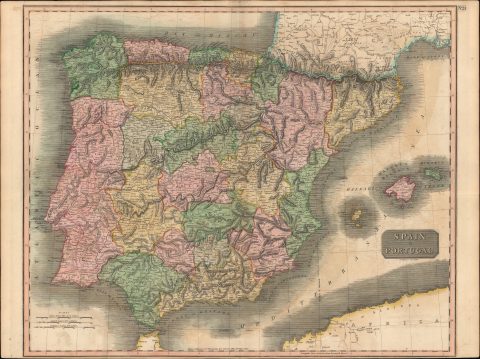 1815 Thomson Map of Spain and Portugal