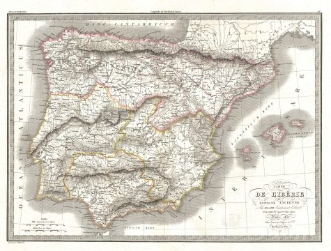 1831 Lapie Map of Ancient Iberia or Spain