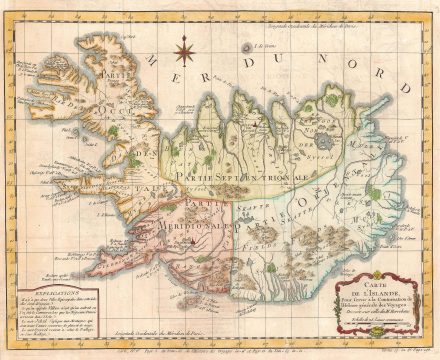 1759 Bellin Map of Iceland