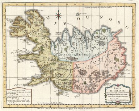 1759 Bellin Map of Iceland