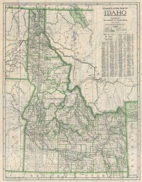 1920 Clason Guide Map of Idaho